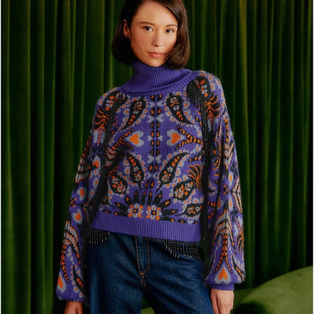 FARM RIO MARTINA SEQUIN SWEATER